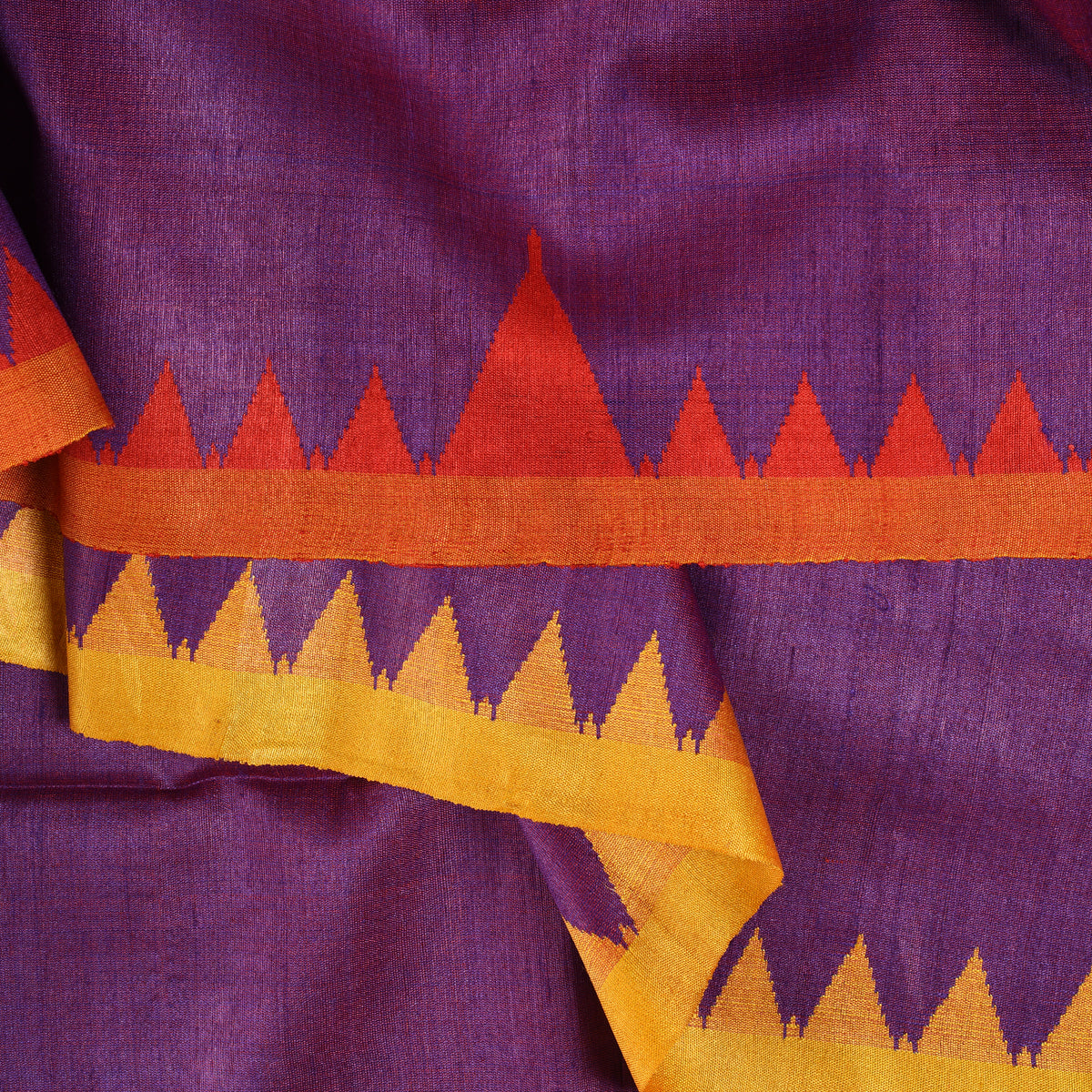 KUMBHA Handloom Tussar Silk Sari - Purple