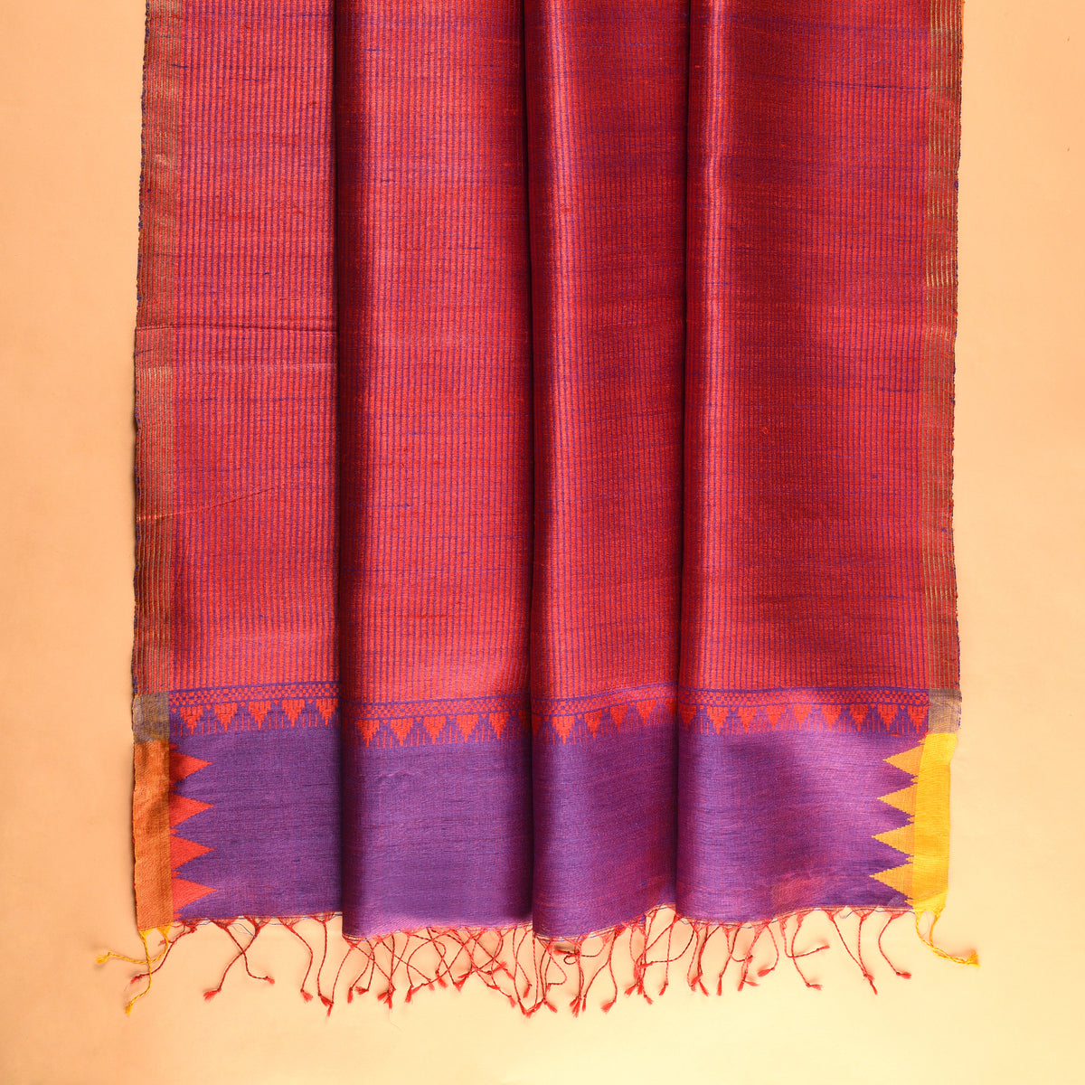 KUMBHA Handloom Tussar Silk Sari - Purple