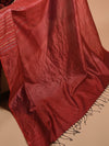 JHOOM Handwoven Tussar Silk Saree - Red