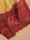 SAGAR Handwoven Tussar Silk Saree - Golden Yellow