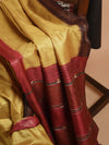 SAGAR Handwoven Tussar Silk Saree - Golden Yellow