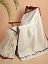 SANJUKTA Handwoven Silk Saree - Ivory