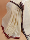 SANJUKTA Handwoven Silk Saree - Ivory