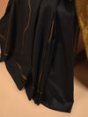 SAPNA IKAT Handwoven Silk Saree -Black and  Copper