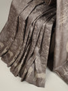 DABU DEER PRINT Tussar Silk Sari - Brown