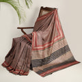 DABU SAHRANG STRIPES Tussar Silk Sari - Green - Vriksh Designs