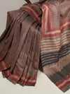 DABU SAHRANG STRIPES Tussar Silk Sari - Green - Vriksh Designs