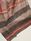 DABU SAHRANG STRIPES Tussar Silk Sari - Green - Vriksh Designs