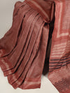 DABU STRIPES Tussar Silk Sari - Pink