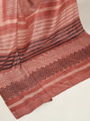 DABU STRIPES Tussar Silk Sari - Pink