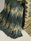 DABU ZIG ZAG  Tussar Silk Sari - Green