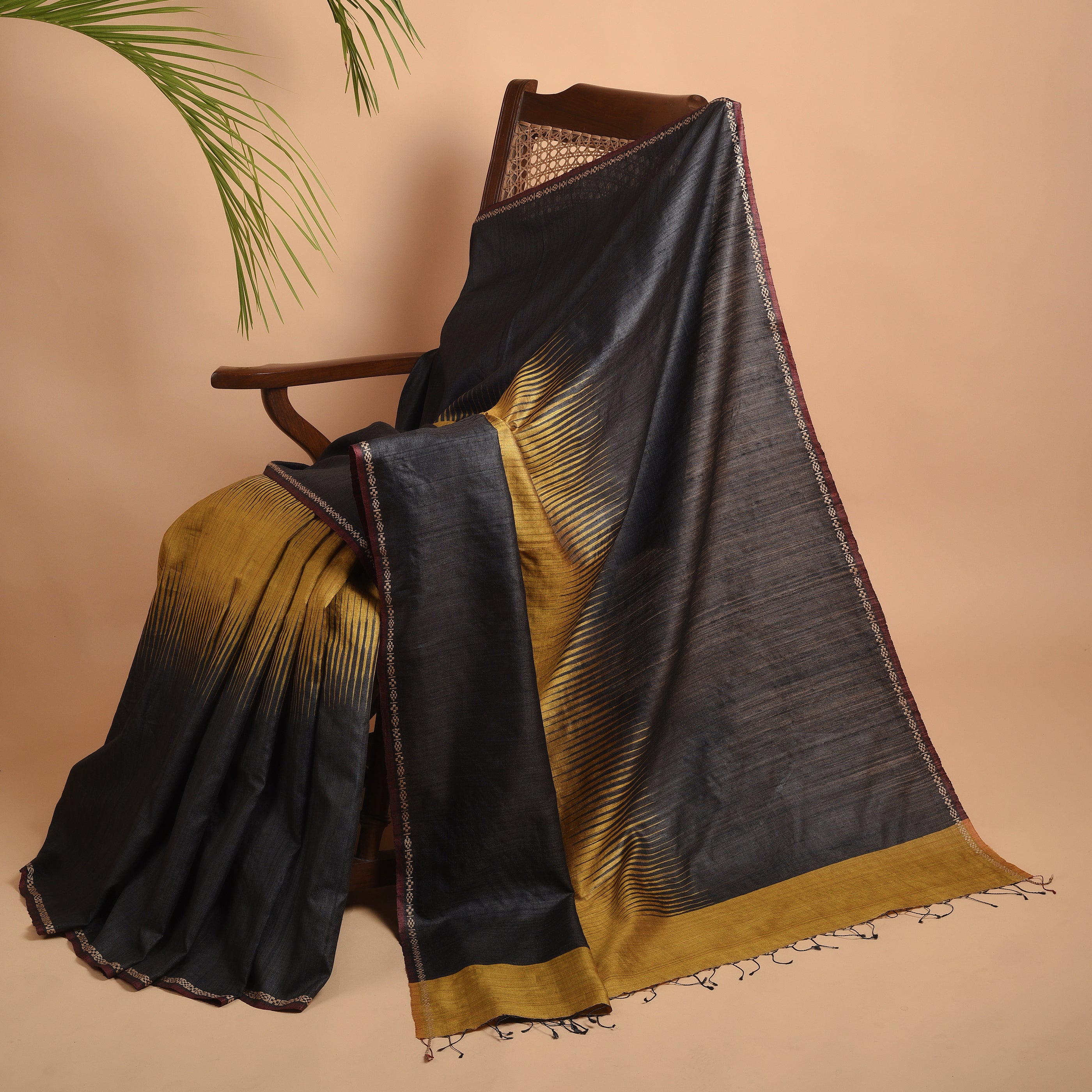 JWALA Handwoven Silk Ikat Saree - Black