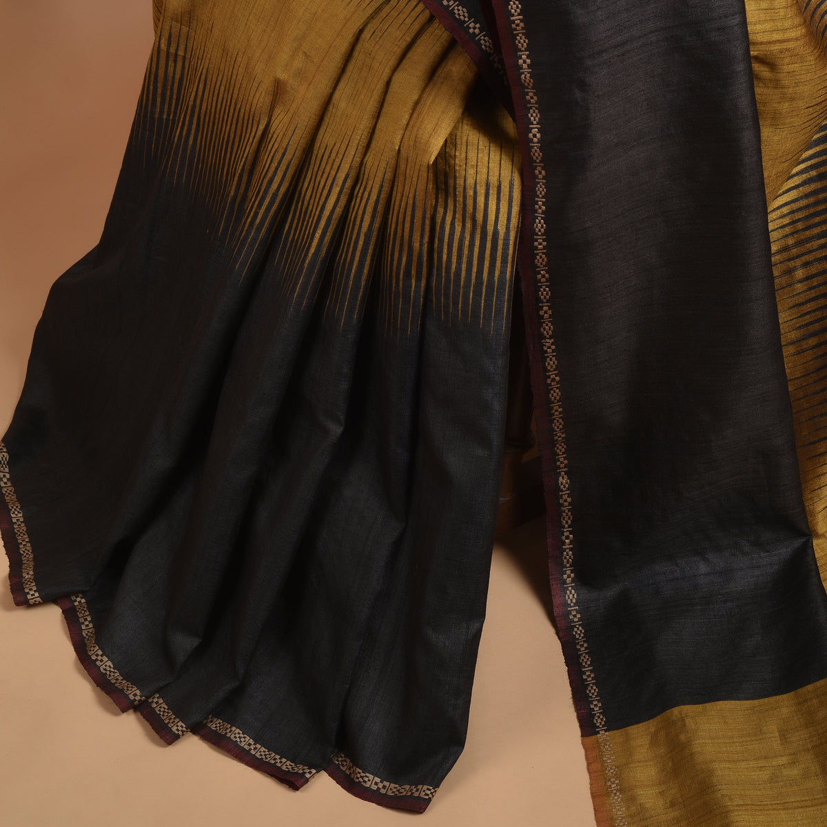 JWALA Handwoven Silk Ikat Saree - Black