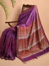 JHOTI Handwoven Tussar Silk Saree - Purple