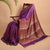 JHOTI Handwoven Tussar Silk Saree - Purple