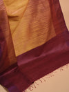 Ikat Tussar New Bijli Handwoven Silk Saree - Gold - Vriksh Designs