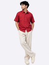 Handwoven Cotton Unisex Shirt - Red
