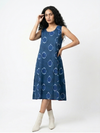 Handwoven Cotton Slip Dress- Cerulean