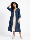 Handwoven Cotton Gathered Dress - Cerulean
