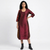 Handwoven Ikat Silk Kurta Dress- Maroon
