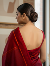 Shunya Ikat Silk Handwoven sari- Maroon Red