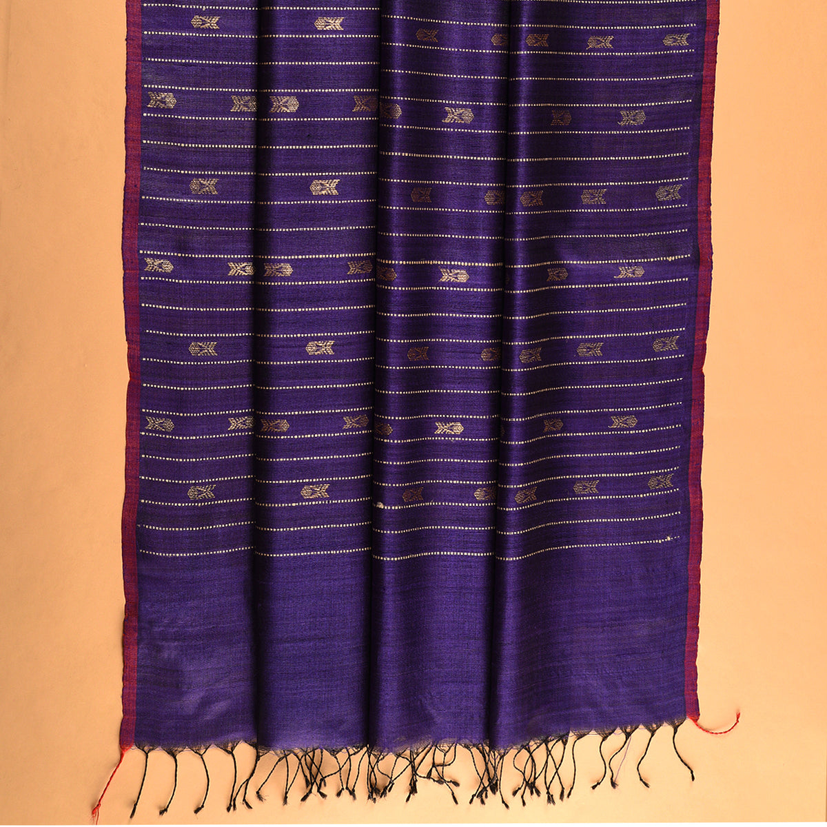 Neer Zari Handwoven Tussar Silk Saree - Deep Purple