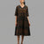 Handwoven Ikat Silk Anarkali Dress- Black