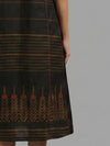 Handwoven Ikat Silk Anarkali Dress- Black