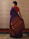 DONGRIA Tussar Silk Saree - Aubergine
