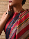 DONGRIA Tussar Silk Saree - Aubergine