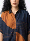 Handwoven Ikat Silk Shirt (black shunya)