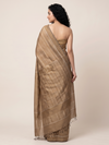 GOONJ Thippa Ikat Handwoven Silk Saree -  Ochre
