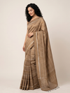 GOONJ Thippa Ikat Handwoven Silk Saree -  Ochre