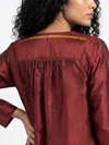 Handwoven Ikat Silk Tunic Red