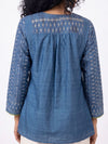 Handwoven Ikat Tussar Silk Tunic Blue