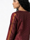Handwoven Ikat Silk Kurta Dress  Maroon