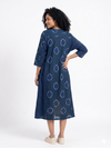 Handwoven Cotton Gathered Dress Cerulean