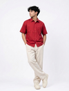 Handwoven Cotton Unisex Shirt Red