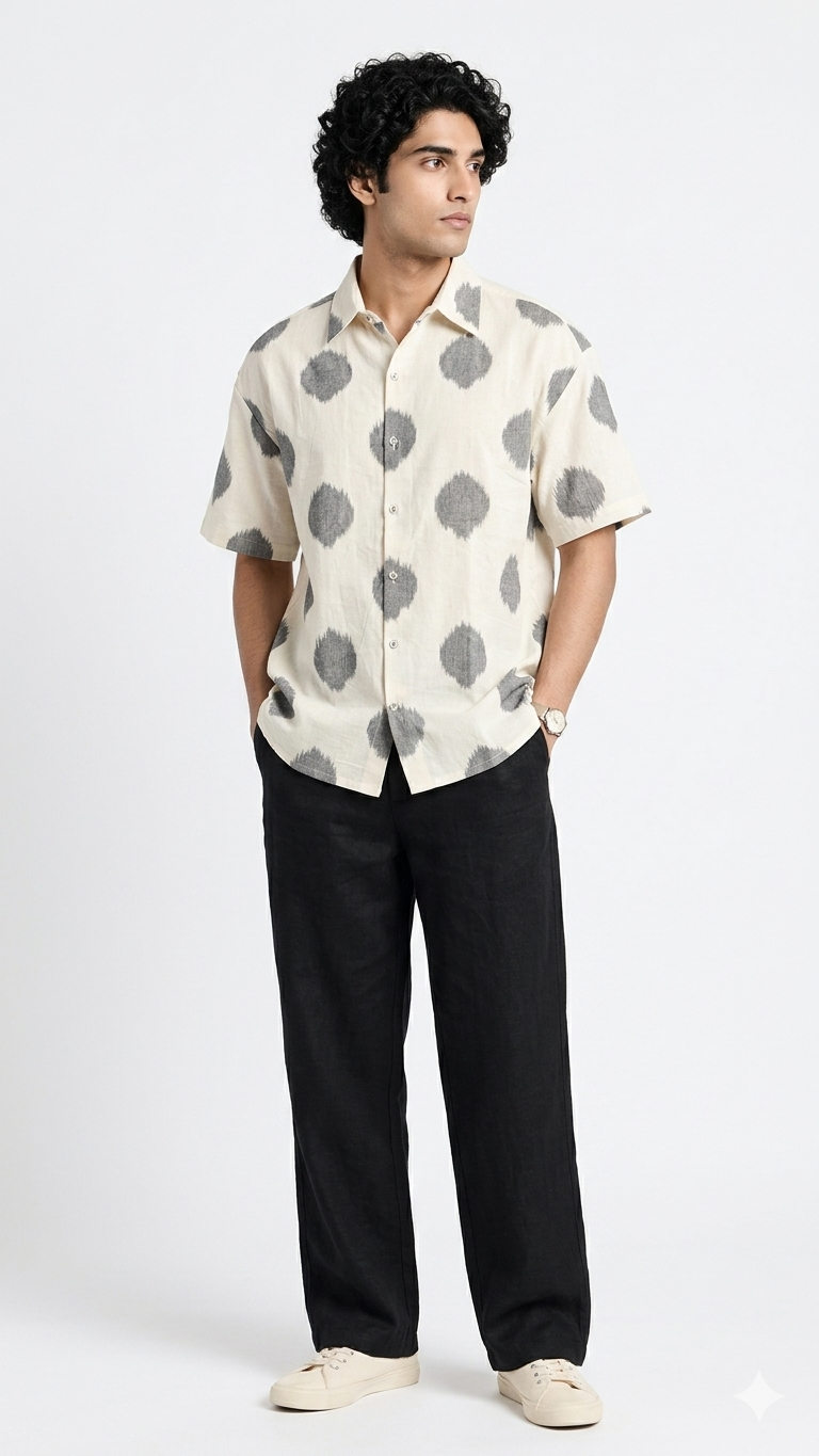 Handwoven Cotton Unisex Shirt White