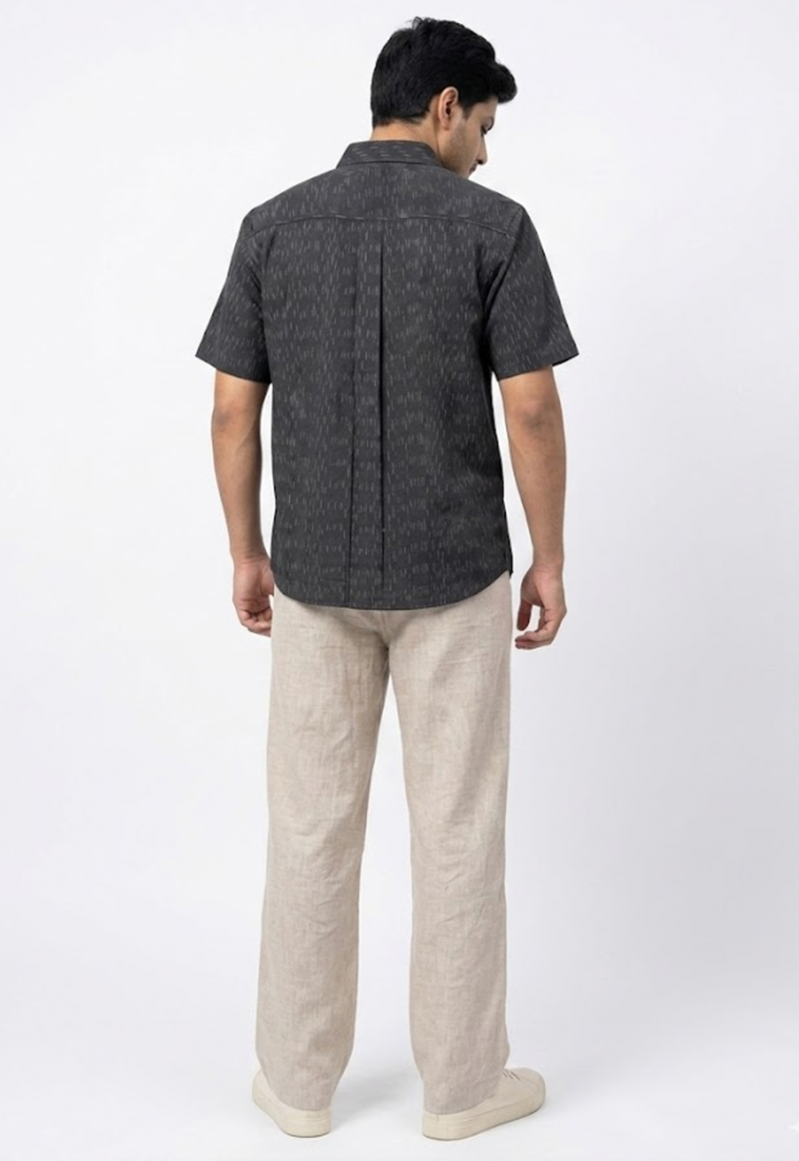Handwoven Cotton Unisex Shirt Black