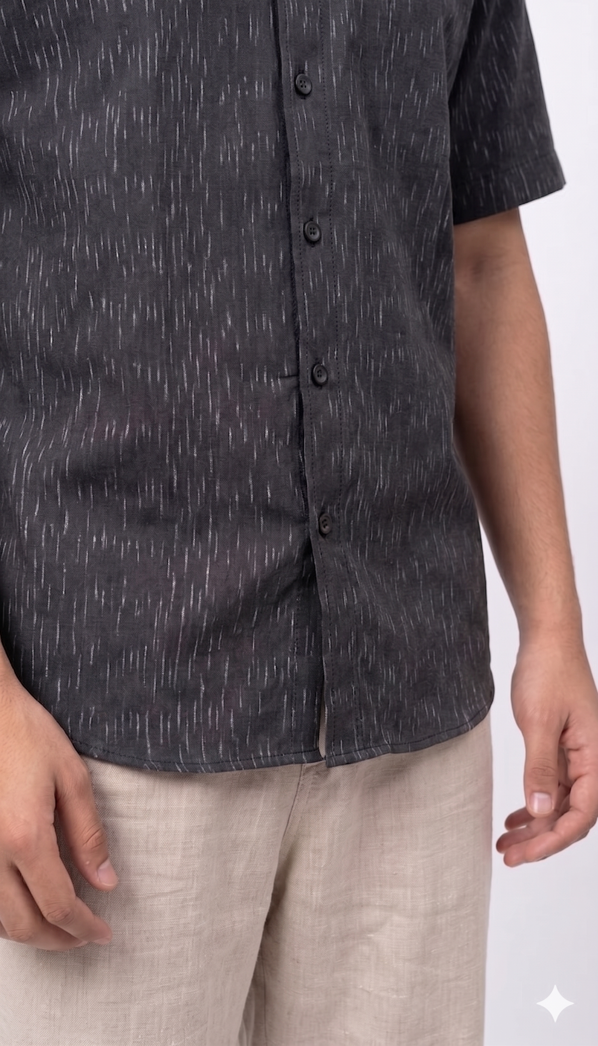 Handwoven Cotton Unisex Shirt Black