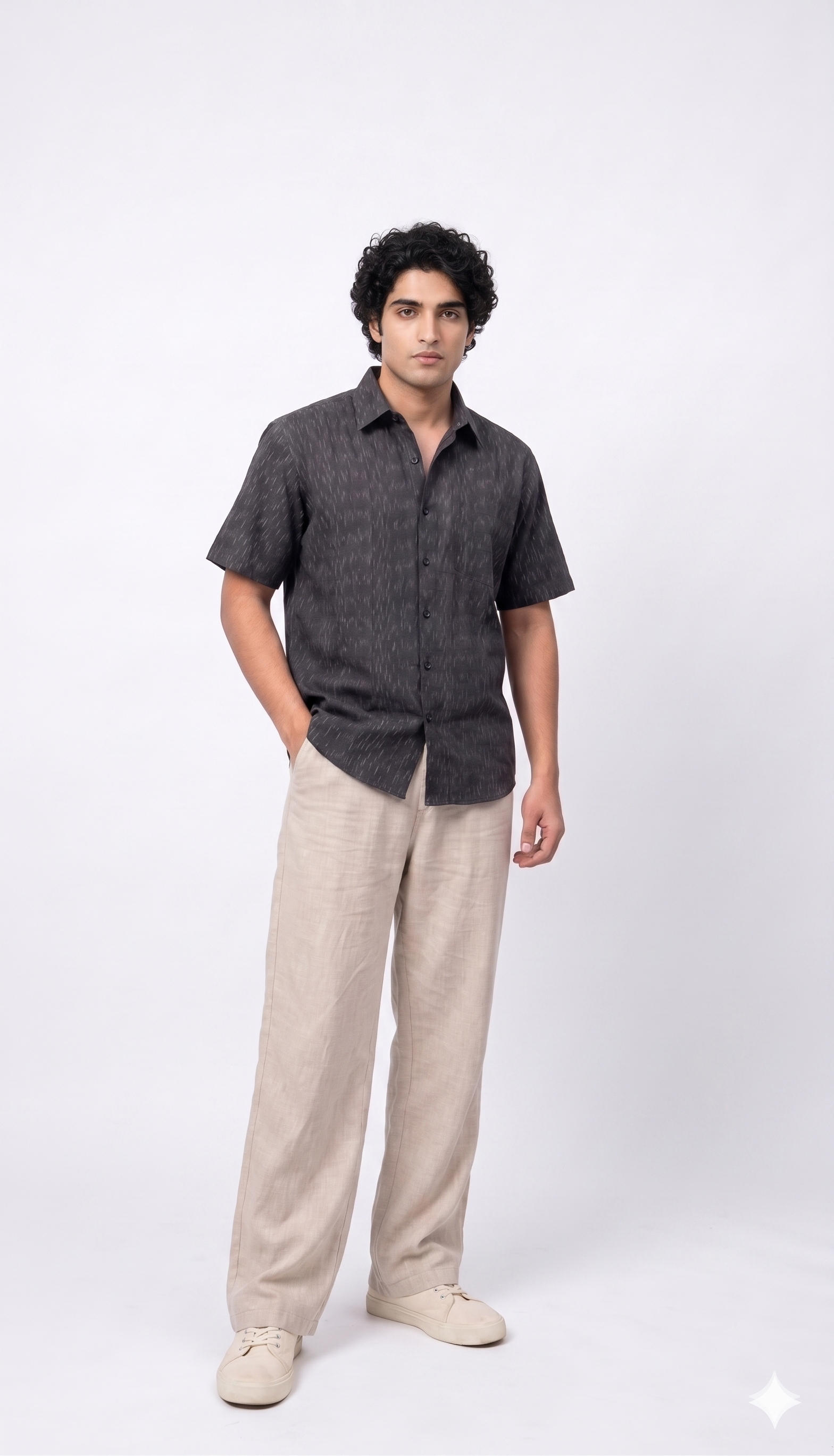 Handwoven Cotton Unisex Shirt Black