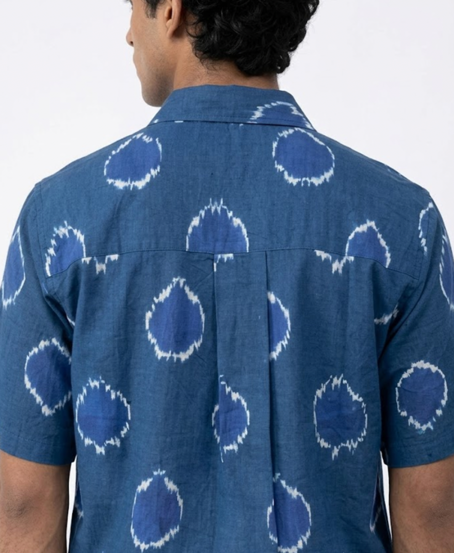 Handwoven Cotton Unisex Shirt Cerulean