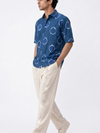 Handwoven Cotton Unisex Shirt Cerulean