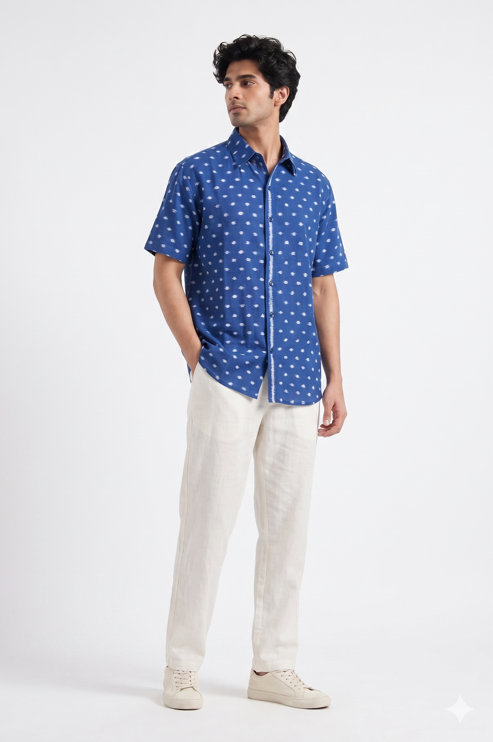 Handwoven Cotton Unisex Shirt Teal