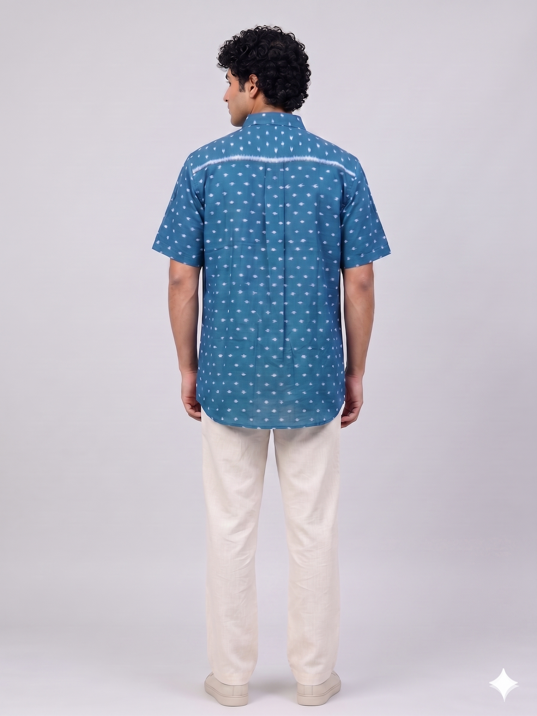 Handwoven Cotton Unisex Shirt Indigo