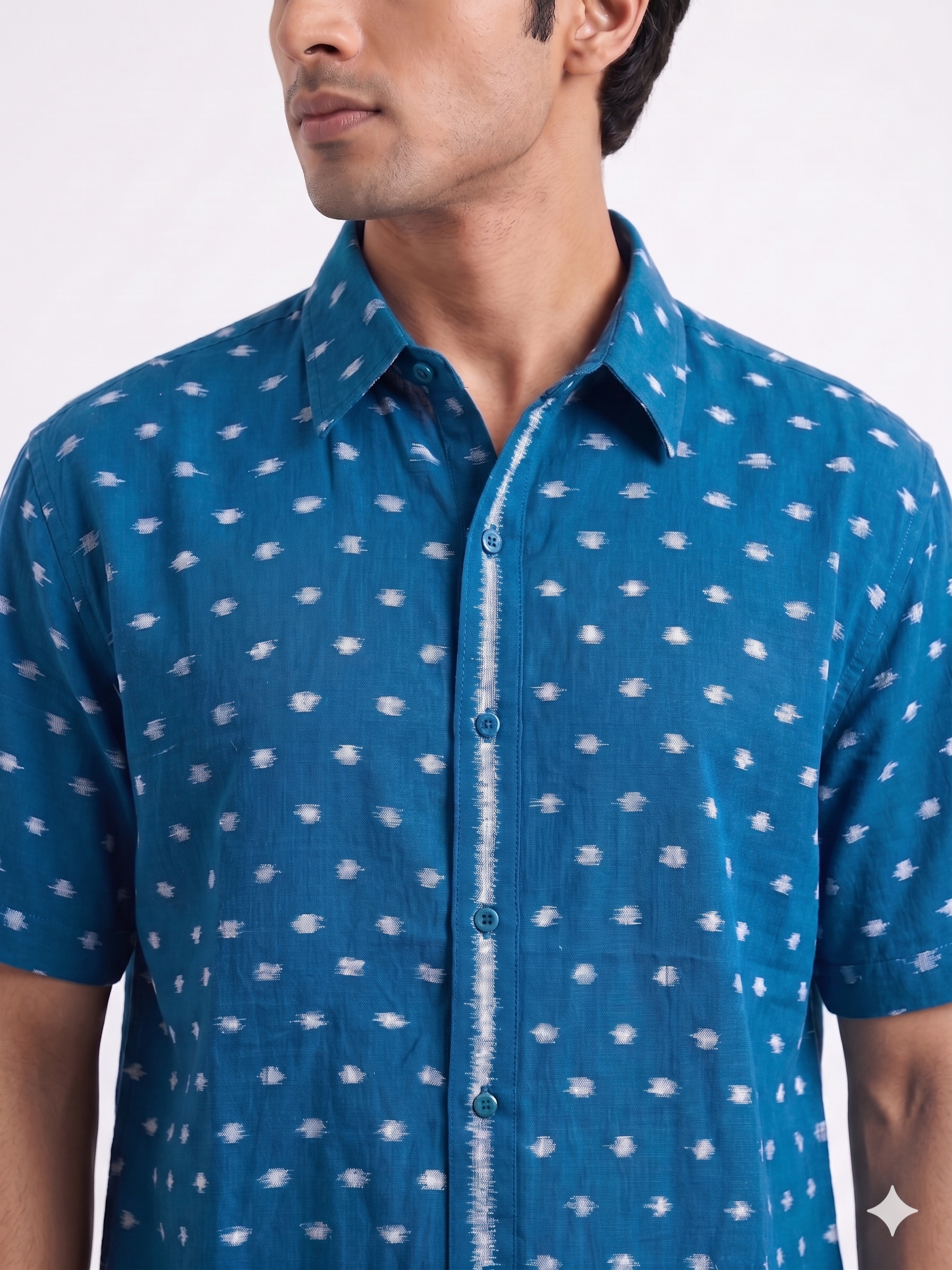 Handwoven Cotton Unisex Shirt Indigo