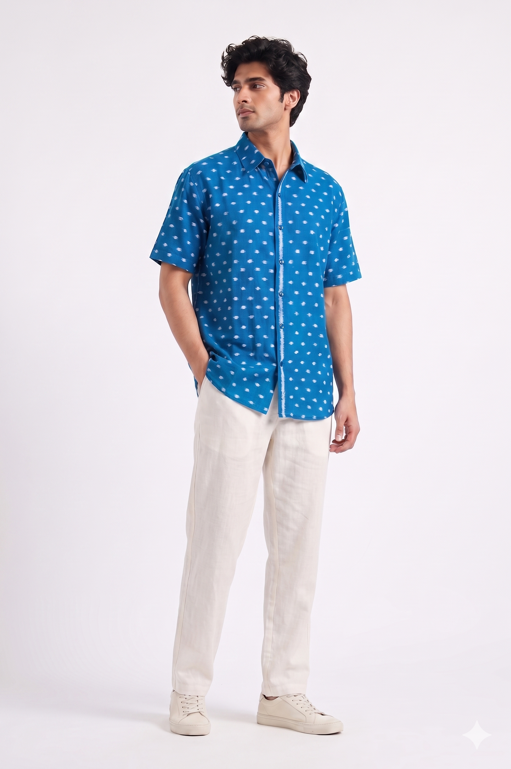 Handwoven Cotton Unisex Shirt Indigo