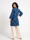 Handwoven Ikat Silk Reversible Jacket Indigo