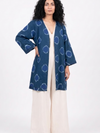 Handwoven Ikat Silk Reversible Jacket Indigo